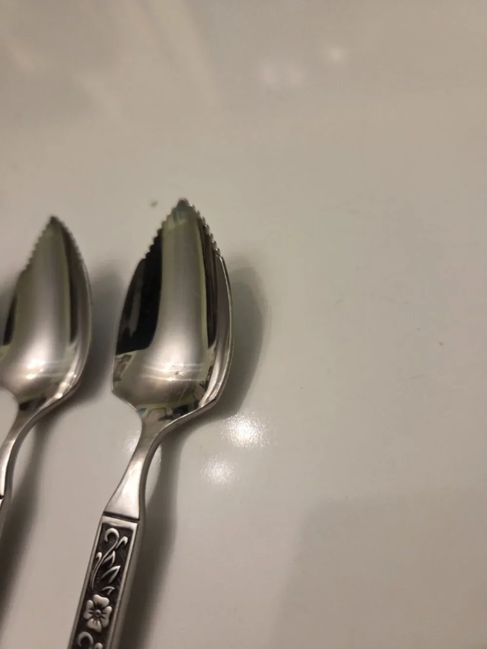 Gold Standard Night Blossom Grapefruit Spoons Serrated Set 4 Japan Flowers